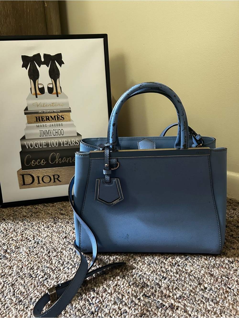 Fendi Petite 2Jours Satchel in Periwinkle blue